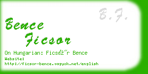 bence ficsor business card